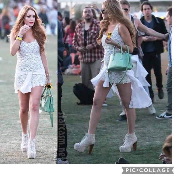 Jeffrey Campbell Lita Ivory Crochet Lace Up Platform Ankle Bootie Size 6🔥 - Picture 3 of 17